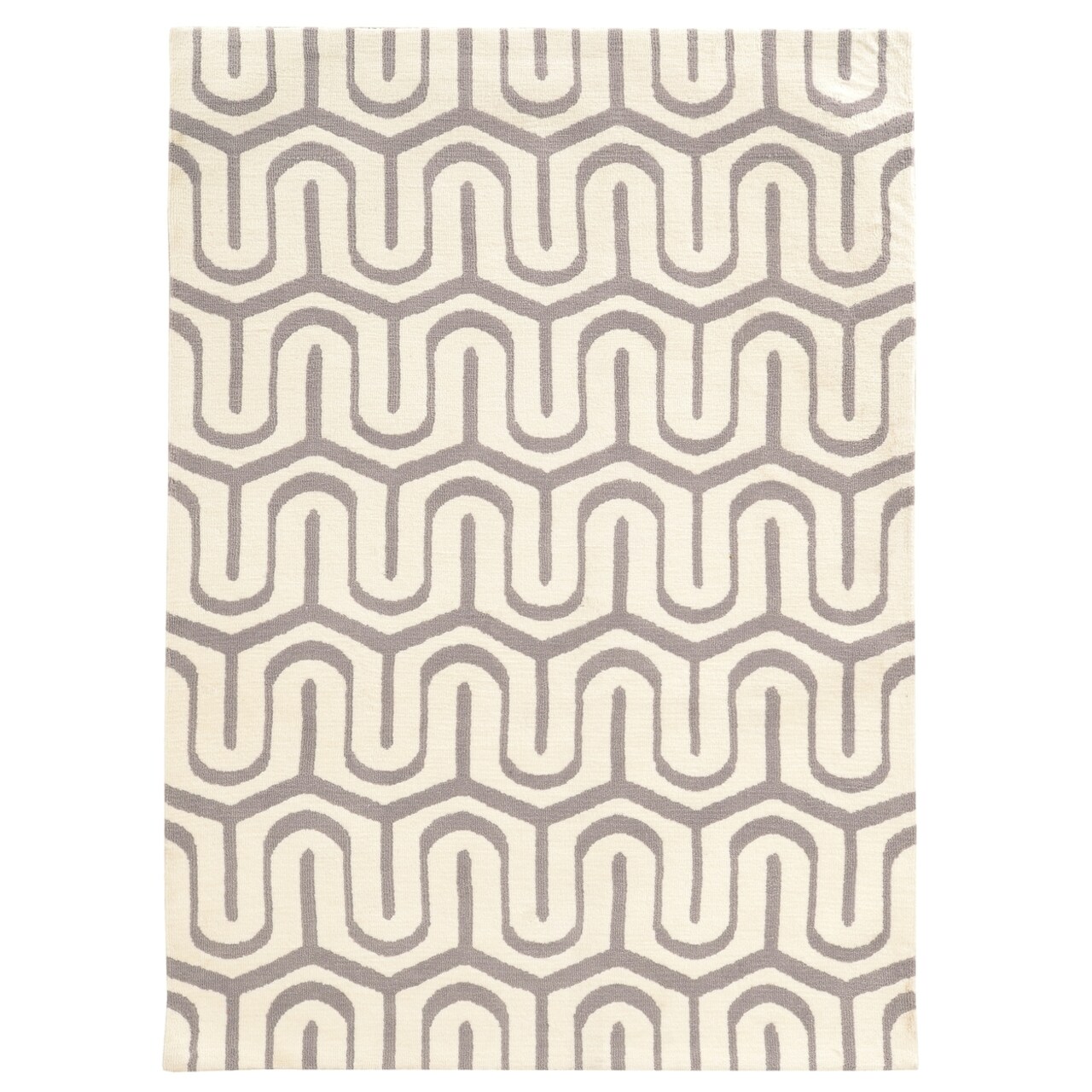 Geo Sasha Grey Rug 8X10 Handtufted Microfiber Geometric Design Soft Feel